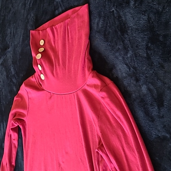 WAS. $69  Leo ROSI  Long Sleeve Turtleneck Top with button details - Picture 2 of 9